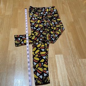 Candy Corn LuLaRue Leggings, kids S/M